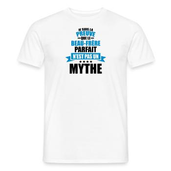 preuve que le beau-frère parfait pas un mythe - T-shirt homme - blanc - Devant - AI Model Male 178 dark (178cm)