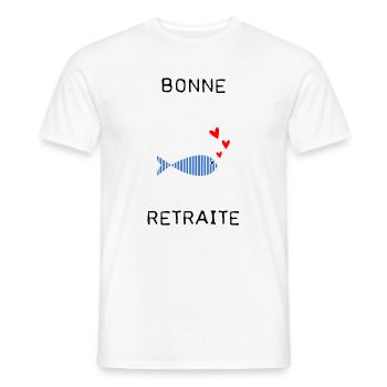 RETRAITE. BONNE RETRAITE. JOYEUSE RETRAITE - T-shirt homme - blanc - Devant - AI Model Male 178 dark (178cm)