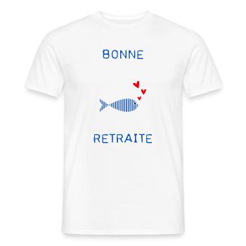RETRAITE. BONNE RETRAITE. JOYEUSE RETRAITE - T-shirt homme - blanc - Devant - AI Model Male 178 dark (178cm)