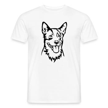 Australian Cattle Dog Head - Men's T-Shirt - white - Front - AI Model Male 178 dark (178cm)