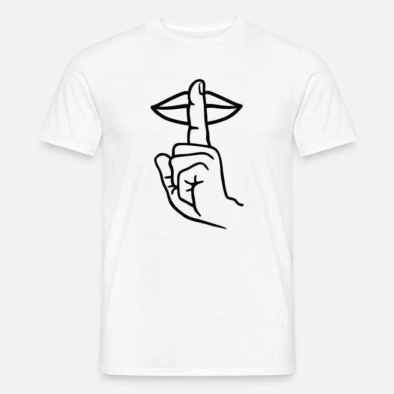 Hand mit Fingerstille, Handgeste - Männer T-Shirt - Weiß