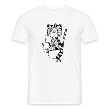 Good Morning Cat - Humeur du lundi - T-shirt homme - blanc - Devant - AI Model Male 178 dark (178cm)