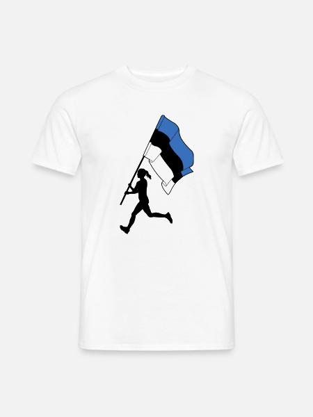 Drapeau Estonie femme courant - T-shirt homme - blanc