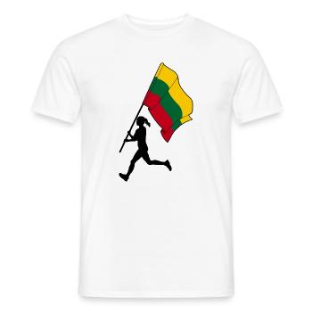Flagge Litauen Frau läuft - Männer T-Shirt - Weiß - Vorne - AI Model Male 178 dark (178cm)