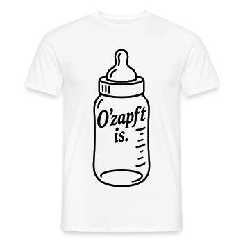 Baby Flasche Stillen Trinken O'zapft is - Männer T-Shirt - Weiß - Vorne - AI Model Male 178 dark (178cm)