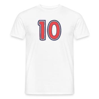 10. 10 YEARS. 10th ANNIVERSARY. 10 YEAR ANNIVERSARY. - Men's T-Shirt - white - Front - AI Model Male 178 dark (178cm)