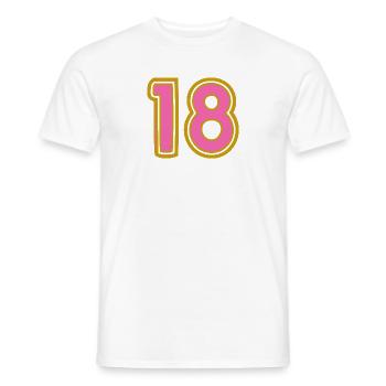 18. 18 JAHRE ALT. 18-JÄHRIGES JUBILÄUM. 18. GEBURTSTAG. - Männer T-Shirt - Weiß - Vorne - AI Model Male 178 dark (178cm)