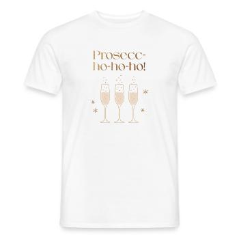 Prosecc-hohoho, chemise de Noël drôle pour femmes - T-shirt homme - blanc - Devant - AI Model Male 178 dark (178cm)