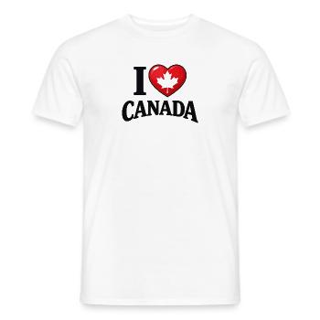 I Love Canada – Maple Leaf Message - Men's T-Shirt - white - Front - AI Model Male 178 dark (178cm)