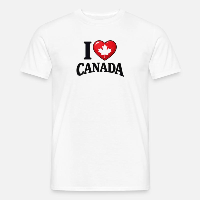 I Love Canada – Message avec feuille d'érable - T-shirt homme - blanc