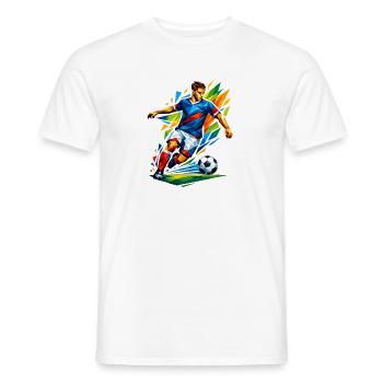 Geometric Football Explosion - Men's T-Shirt - white - Front - AI Model Male 178 dark (178cm)