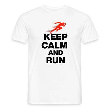 KEEP CALM AND RUN! LÄUFER MARATHON GESCHENK JOGGEN - Männer T-Shirt - Weiß - Vorne - AI Model Male 178 dark (178cm)