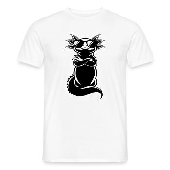Cool Axolotl – Attitude de patron lunettes de soleil - T-shirt homme - blanc - Devant - AI Model Male 178 dark (178cm)