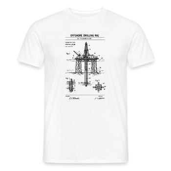 Offshore-Bohrrig-Bauplan T-Shirt - Männer T-Shirt - Weiß - Vorne - AI Model Male 178 dark (178cm)