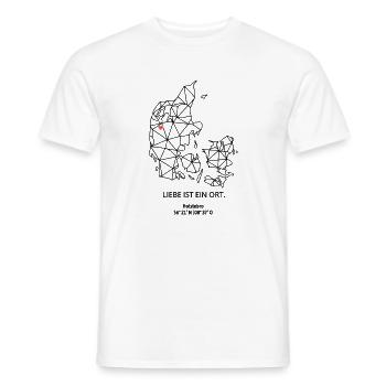 Dänemark Umriss - Holstebro Liebe - Koordinaten - Männer T-Shirt - Weiß - Vorne - AI Model Male 178 dark (178cm)