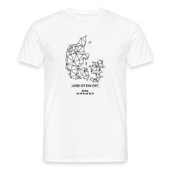 Dänemark Umriss - Aarhus Liebe - Koordinaten - Männer T-Shirt - Weiß - Vorne - AI Model Male 178 dark (178cm)