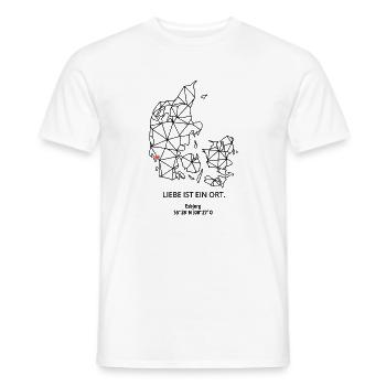 Dänemark Umriss - Esbjerg Liebe - Koordinaten - Männer T-Shirt - Weiß - Vorne - AI Model Male 178 dark (178cm)