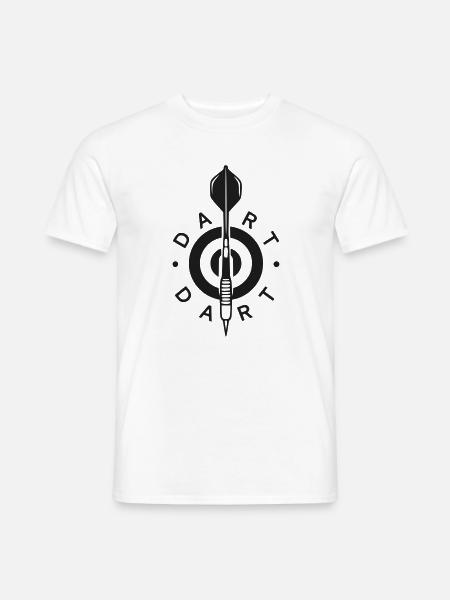 Dart Logodesign mit Pfeil und Bullseye - Männer T-Shirt - Weiß
