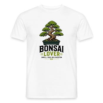 Japanese Bonsai Tree Plant BonsaiLover Bonsai - Men's T-Shirt - white - Front - AI Model Male 178 dark (178cm)