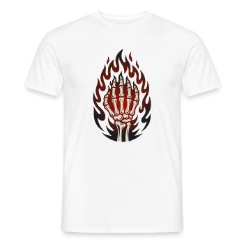 Flaming Skeleton Hand - Men's T-Shirt - white - Front - AI Model Male 178 dark (178cm)