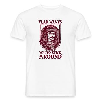 Vlad Wants You to Stick Around - Männer T-Shirt - Weiß - Vorne - AI Model Male 178 dark (178cm)