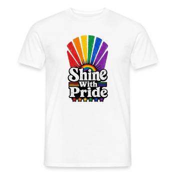 Shine With Pride Sonne Vintage Pride Motiv LGBTQ - Männer T-Shirt - Weiß - Vorne - AI Model Male 178 dark (178cm)