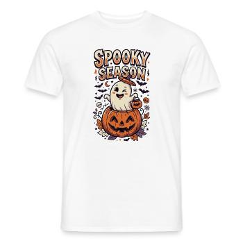 Halloween-Geist der gruseligen Jahreszeit - Männer T-Shirt - Weiß - Vorne - AI Model Male 178 dark (178cm)