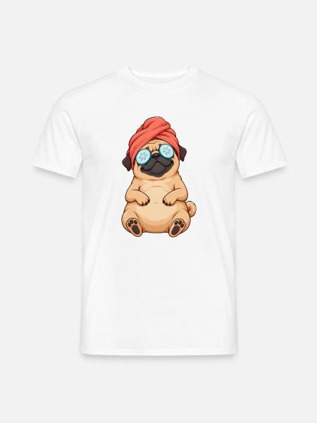 Pug Spa Day - Männer T-Shirt - Weiß