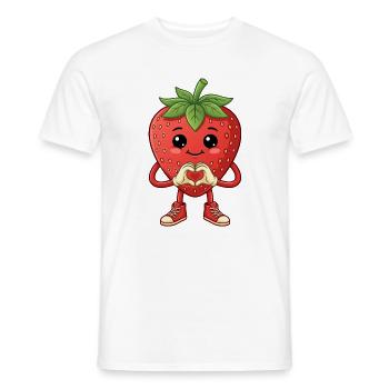Süße Erdbeere Heldin mit Sneaker und Herz - Männer T-Shirt - Weiß - Vorne - AI Model Male 178 dark (178cm)