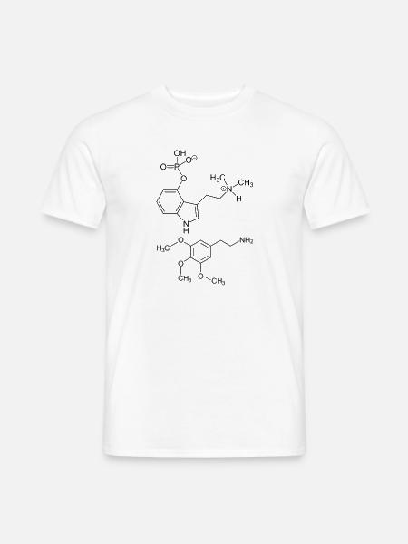 Psilocybin- und Meskalinmoleküle - Männer T-Shirt - Weiß