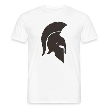 Spartanischer Kriegerhelm Silhouette - Männer T-Shirt - Weiß - Vorne - AI Model Male 178 dark (178cm)