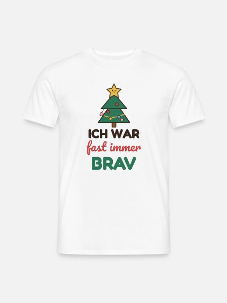 Ich war fast immer brav – Weihnachtsshirt Kinder - Männer T-Shirt - Weiß