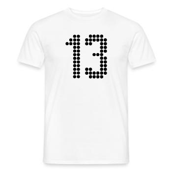 13, Nummer, Rückennummer, Trikot, Fußball zahlen - Men's T-Shirt - white - Front - AI Model Male 178 dark (178cm)