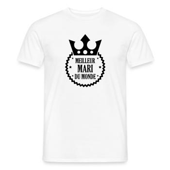 Marriage Wedding Husband Mari Love Mariage Ehemann - Men's T-Shirt - white - Front - AI Model Male 178 dark (178cm)