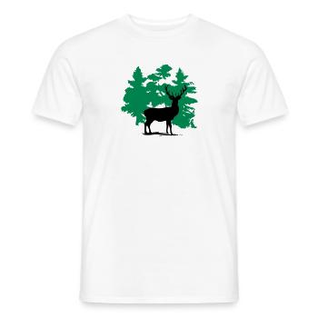 Hirsch - Deer - Männer T-Shirt - Weiß - Vorne - AI Model Male 178 dark (178cm)