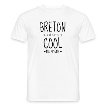 Bretagne / Breton / Bretonne / BZH / Breizh - Men's T-Shirt - white - Front - AI Model Male 178 dark (178cm)
