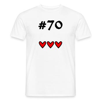 70 JAHRE. 70-JÄHRIGES JUBILÄUM. GEBURTSTAG 70 JAHRE. 70 - Männer T-Shirt - Weiß - Vorne - AI Model Male 178 dark (178cm)