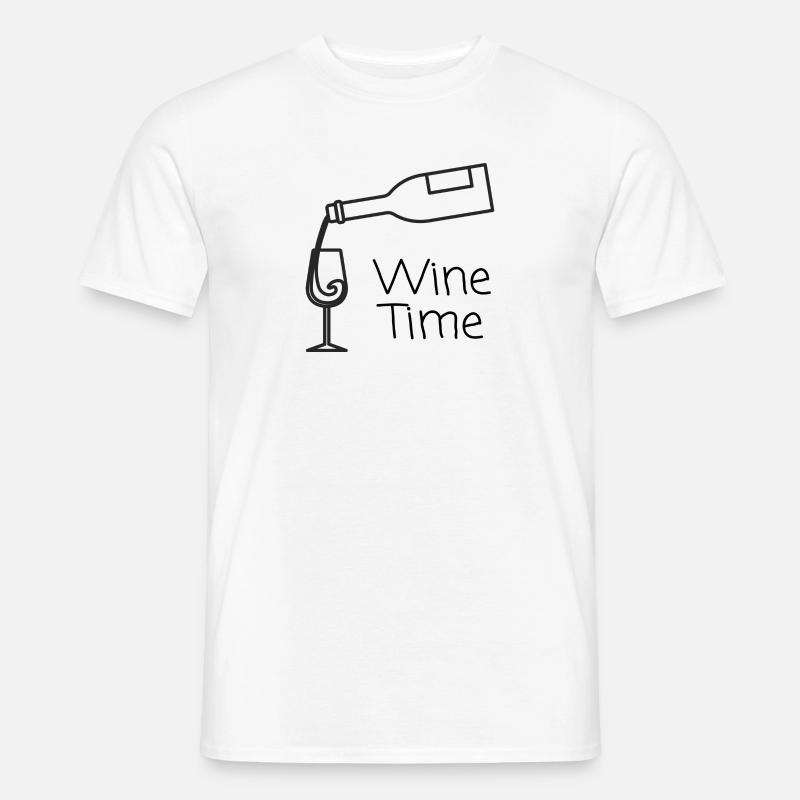 Wine Time - Männer T-Shirt - Weiß