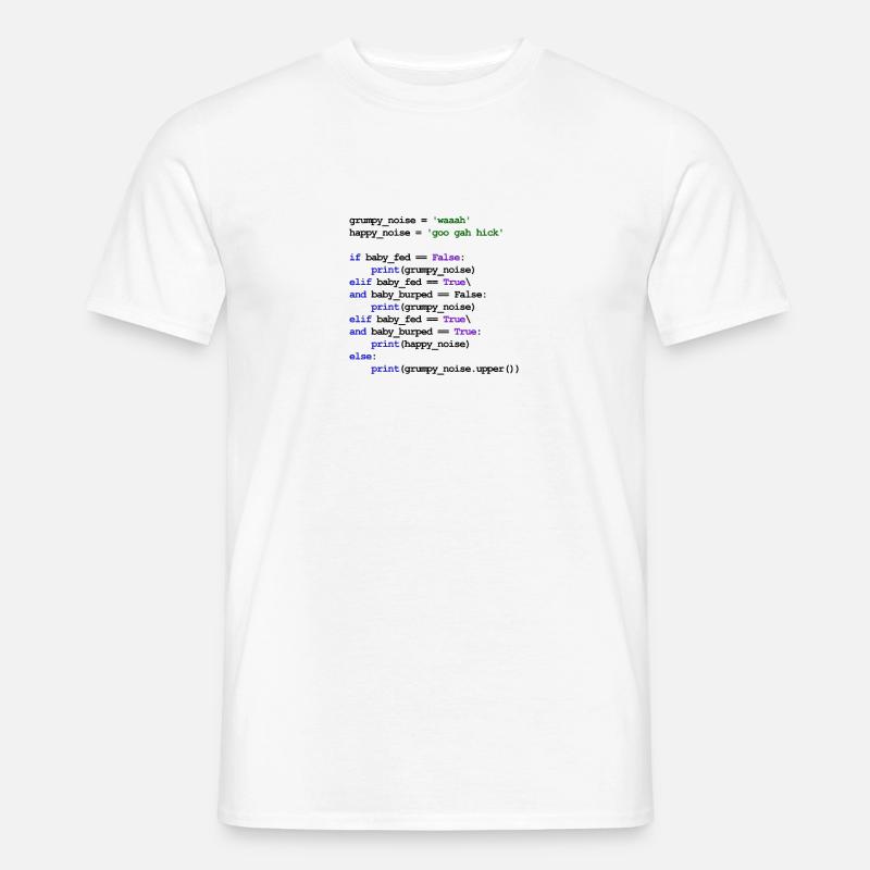 Python Code New Baby - Rock baby to sleep - Men's T-Shirt - white