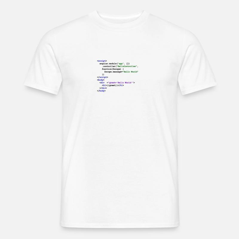 Angular JS New Baby - Basic Greeting - Men's T-Shirt - white