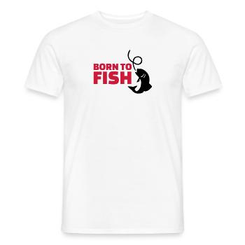 Born to Fish - Men's T-Shirt - white - Front - AI Model Male 178 dark (178cm)