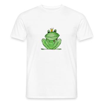 Frog with crown I frog prince - Men's T-Shirt - white - Front - AI Model Male 178 dark (178cm)
