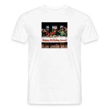Happy Birthday Jesus - Men's T-Shirt - white - Front - AI Model Male 178 dark (178cm)