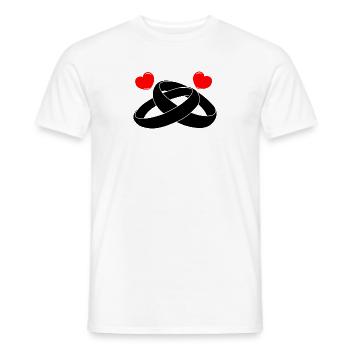 Alliances avec cœur - T-shirt homme - blanc - Devant - AI Model Male 178 dark (178cm)