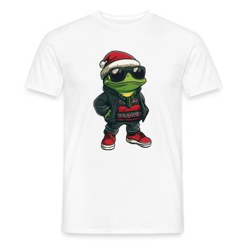 Frosch Weihnachten X-Mas - Männer T-Shirt - Weiß - Vorne - AI Model Male 178 dark (178cm)