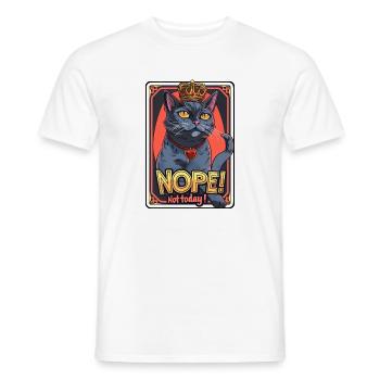 Le chat n’en a pas envie - T-shirt homme - blanc - Devant - AI Model Male 178 dark (178cm)