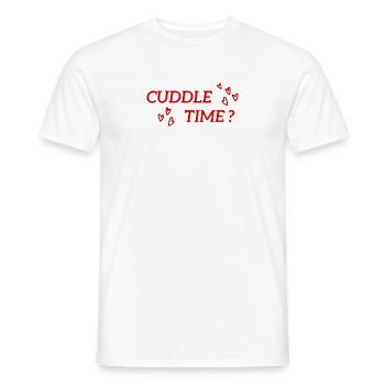 Cuddle Time T-Shirt - La meilleure façon d’obtenir un câlin - T-shirt homme - blanc - Devant - AI Model Male 178 dark (178cm)