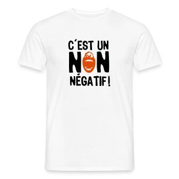non negatif bouche gueule citation 1 - T-shirt homme - blanc - Devant - AI Model Male 178 dark (178cm)