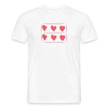 sechs herzen herz rosa rechteck muster - Männer T-Shirt - Weiß - Vorne - AI Model Male 178 dark (178cm)