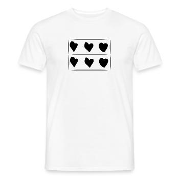 sechs herzen herz rechteck muster - Männer T-Shirt - Weiß - Vorne - AI Model Male 178 dark (178cm)
